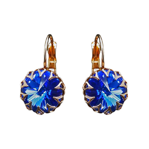Auskarai "Vintāžš III (Safyras)" su Swarovski™ kristalais
